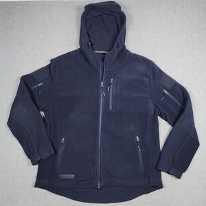 Baerskin Tactical Hoodie Mens XL Navy Blue Fleece Full Zip Utility Jacket